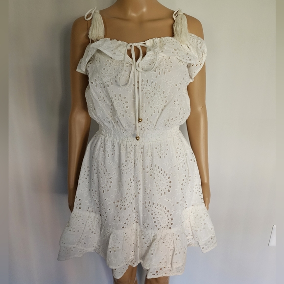 Karina Grimaldi Dresses & Skirts - Medium White Karina Grimaldi Eyelet Dress